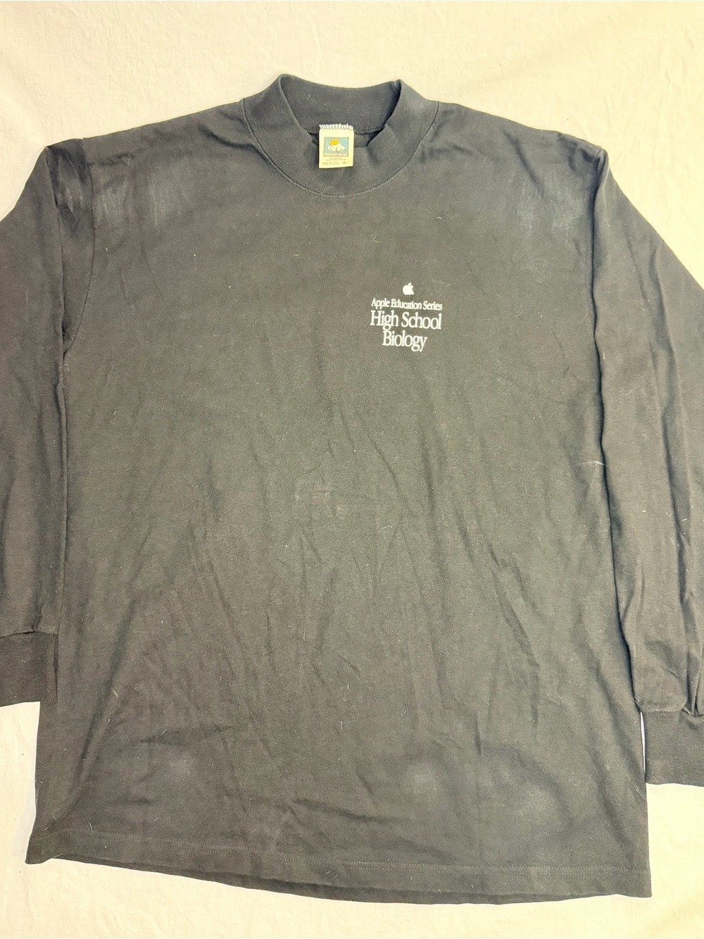 Vintage Apple Education Series High School Biology Long Sleeve USA Made Large